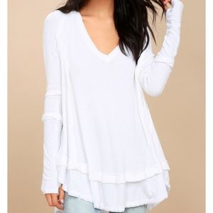Free people white laguna thermal top